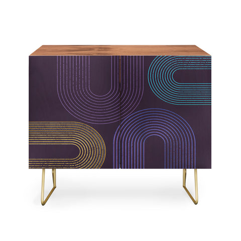 Sheila Wenzel-Ganny Purple Chalk Abstract Credenza