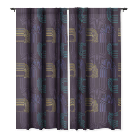 Sheila Wenzel-Ganny Purple Chalk Abstract Blackout Window Curtain