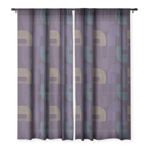 Sheila Wenzel-Ganny Purple Chalk Abstract Sheer Window Curtain