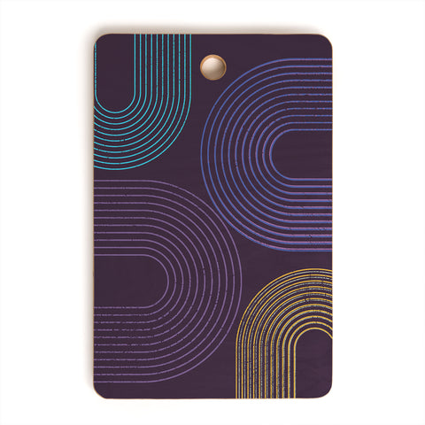 Sheila Wenzel-Ganny Purple Chalk Abstract Cutting Board Rectangle