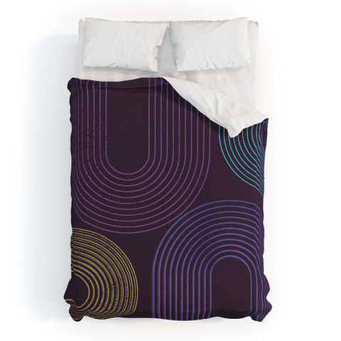Sheila Wenzel-Ganny Purple Chalk Abstract Duvet Cover