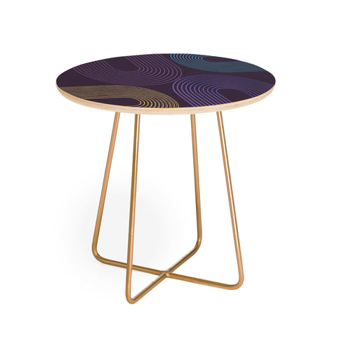 Sheila Wenzel-Ganny Purple Chalk Abstract Round Side Table