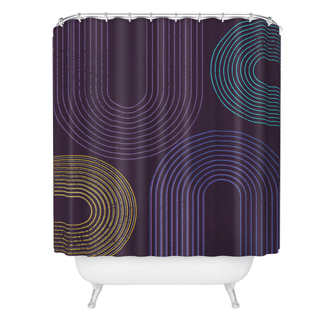 Sheila Wenzel-Ganny Purple Chalk Abstract Shower Curtain