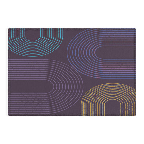 Sheila Wenzel-Ganny Purple Chalk Abstract Outdoor Rug