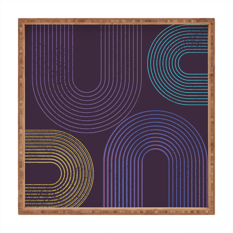 Sheila Wenzel-Ganny Purple Chalk Abstract Square Tray