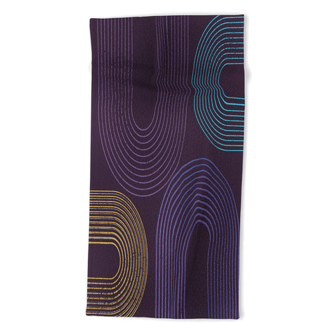 Sheila Wenzel-Ganny Purple Chalk Abstract Beach Towel