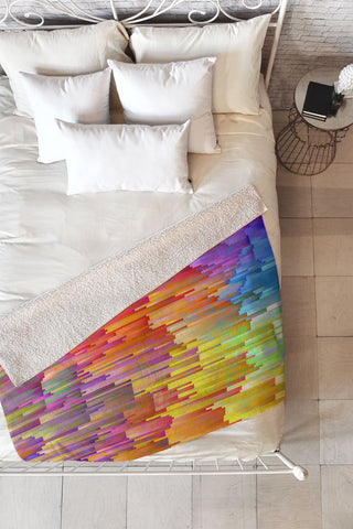 Sheila Wenzel-Ganny Rainbow Cascade Fleece Throw Blanket