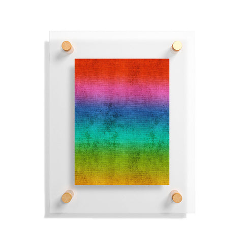 Sheila Wenzel-Ganny Rainbow Linen Abstract Floating Acrylic Print