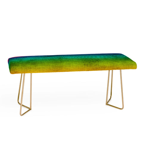 Sheila Wenzel-Ganny Rainbow Linen Abstract Bench