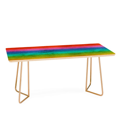 Sheila Wenzel-Ganny Rainbow Linen Abstract Coffee Table