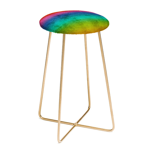 Sheila Wenzel-Ganny Rainbow Linen Abstract Counter Stool