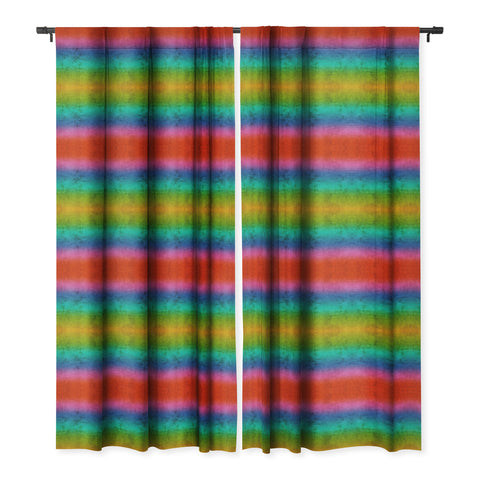 Sheila Wenzel-Ganny Rainbow Linen Abstract Blackout Window Curtain
