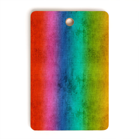 Sheila Wenzel-Ganny Rainbow Linen Abstract Cutting Board Rectangle