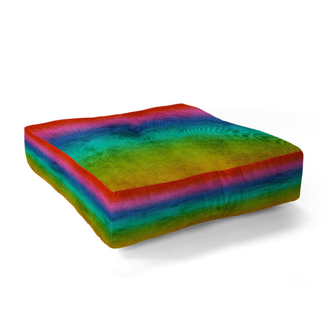 Sheila Wenzel-Ganny Rainbow Linen Abstract Floor Pillow Square