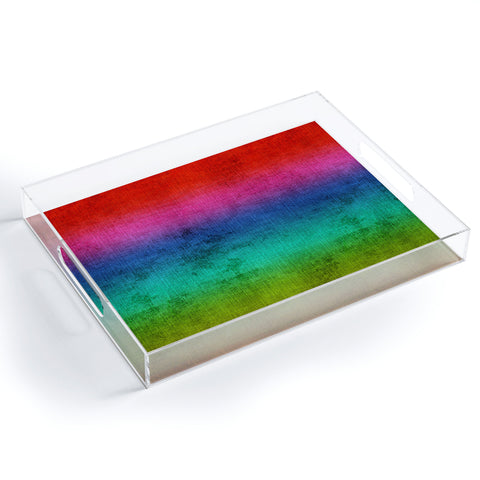 Sheila Wenzel-Ganny Rainbow Linen Abstract Acrylic Tray