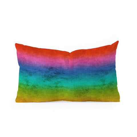 Sheila Wenzel-Ganny Rainbow Linen Abstract Oblong Throw Pillow