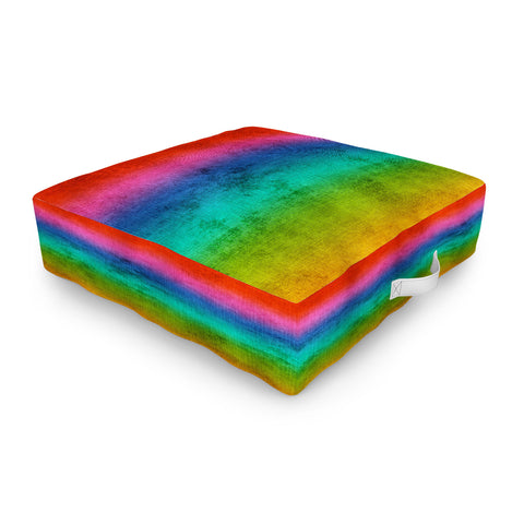 Sheila Wenzel-Ganny Rainbow Linen Abstract Outdoor Floor Cushion