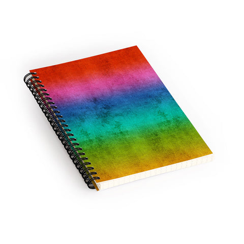 Sheila Wenzel-Ganny Rainbow Linen Abstract Spiral Notebook