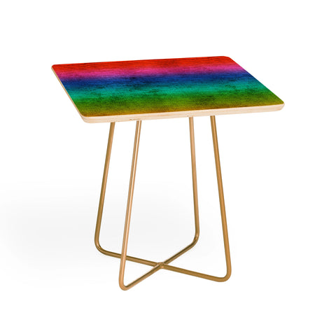 Sheila Wenzel-Ganny Rainbow Linen Abstract Side Table
