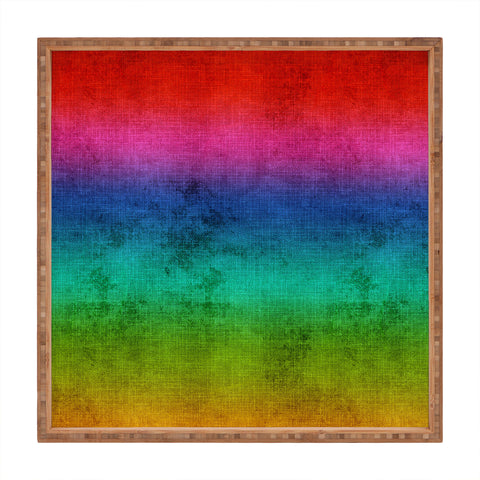 Sheila Wenzel-Ganny Rainbow Linen Abstract Square Tray