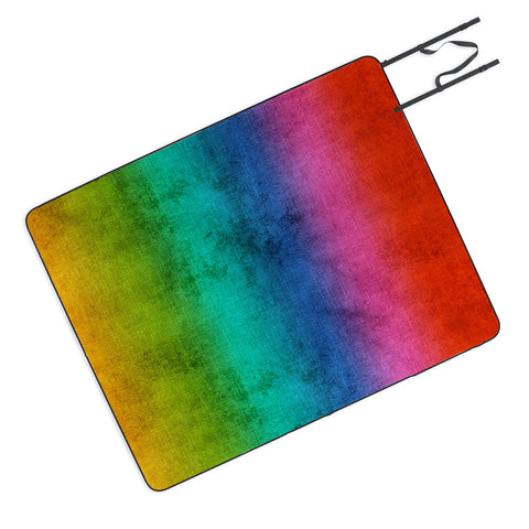 Sheila Wenzel-Ganny Rainbow Linen Abstract Picnic Blanket