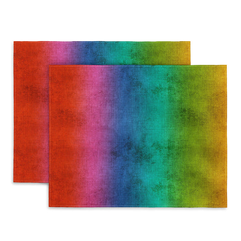 Sheila Wenzel-Ganny Rainbow Linen Abstract Placemat
