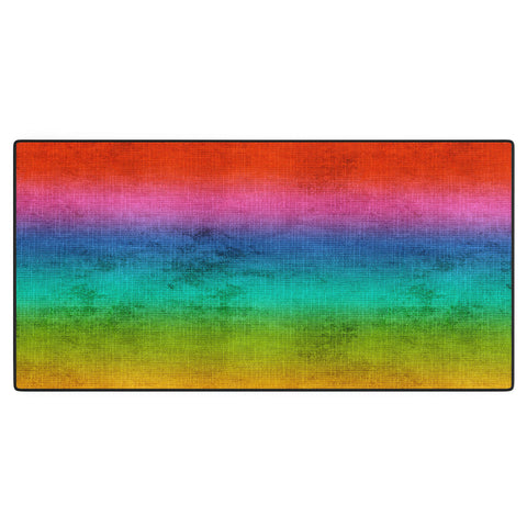 Sheila Wenzel-Ganny Rainbow Linen Abstract Desk Mat
