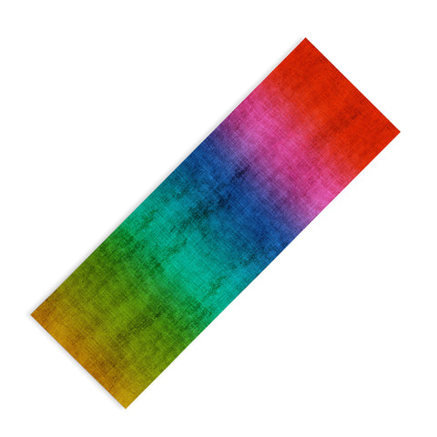Sheila Wenzel-Ganny Rainbow Linen Abstract Yoga Mat
