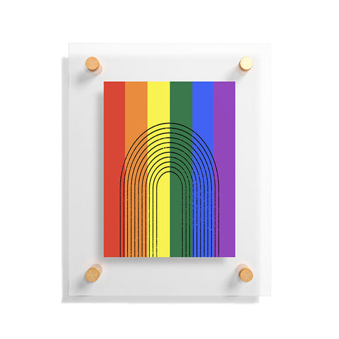 Sheila Wenzel-Ganny Rainbow Love Floating Acrylic Print