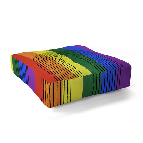 Sheila Wenzel-Ganny Rainbow Love Floor Pillow Square