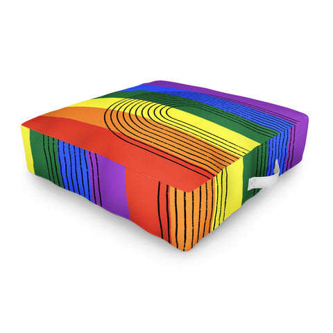 Sheila Wenzel-Ganny Rainbow Love Outdoor Floor Cushion