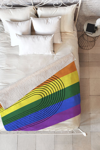 Sheila Wenzel-Ganny Rainbow Love Fleece Throw Blanket