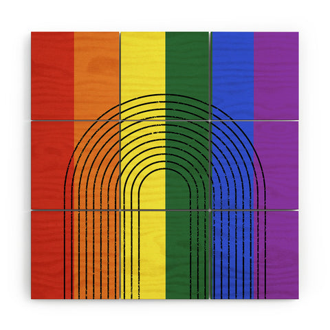 Sheila Wenzel-Ganny Rainbow Love Wood Wall Mural
