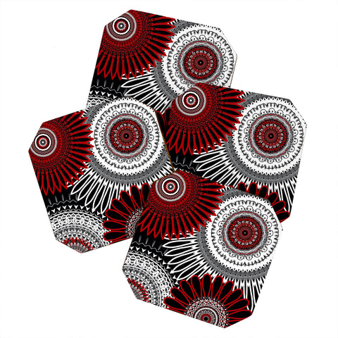 Sheila Wenzel-Ganny Red Mandala Love Coaster Set