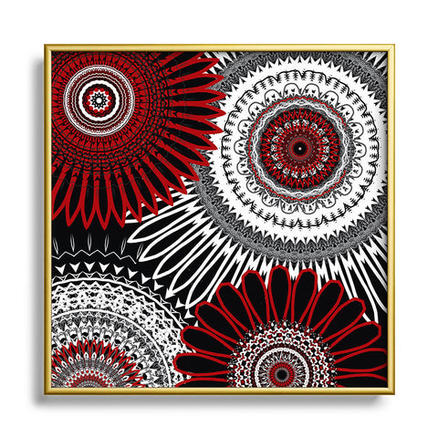 Sheila Wenzel-Ganny Red Mandala Love Metal Square Framed Art Print