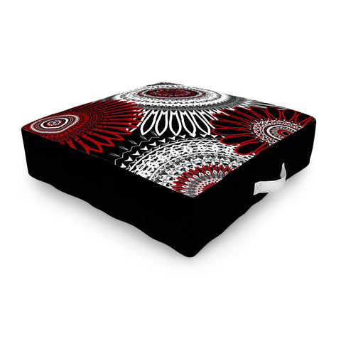 Sheila Wenzel-Ganny Red Mandala Love Outdoor Floor Cushion