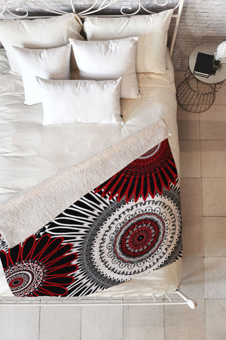 Sheila Wenzel-Ganny Red Mandala Love Fleece Throw Blanket