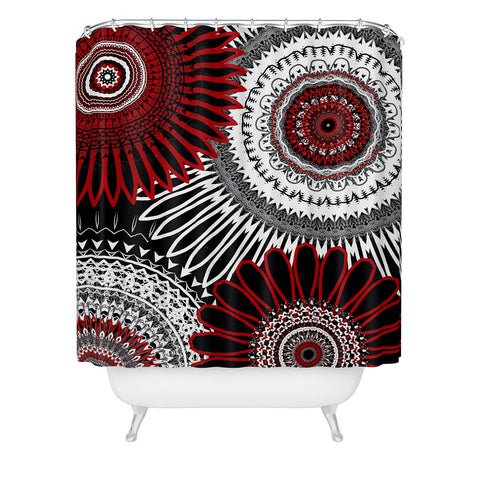 Sheila Wenzel-Ganny Red Mandala Love Shower Curtain