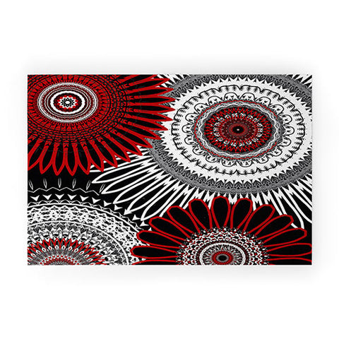 Sheila Wenzel-Ganny Red Mandala Love Welcome Mat