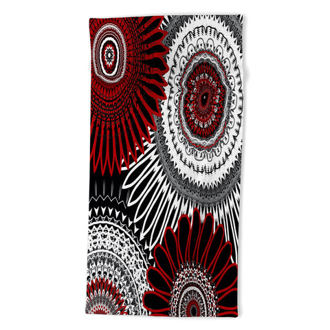 Sheila Wenzel-Ganny Red Mandala Love Beach Towel