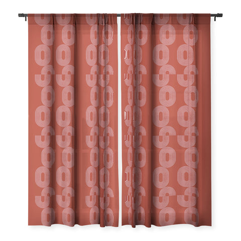 Sheila Wenzel-Ganny Red Minimalist Sheer Window Curtain