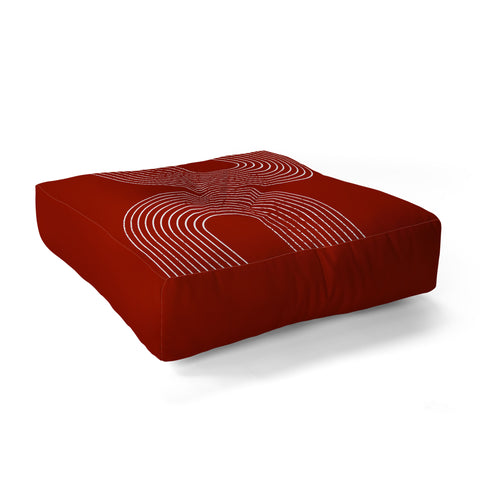 Sheila Wenzel-Ganny Red Minimalist Floor Pillow Square