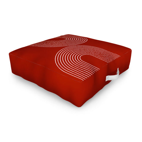 Sheila Wenzel-Ganny Red Minimalist Outdoor Floor Cushion