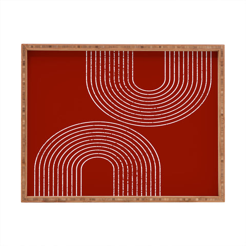 Sheila Wenzel-Ganny Red Minimalist Rectangular Tray