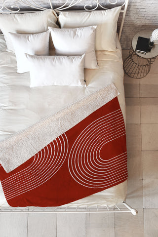 Sheila Wenzel-Ganny Red Minimalist Fleece Throw Blanket