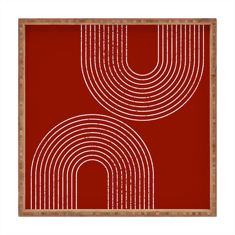 Sheila Wenzel-Ganny Red Minimalist Square Tray