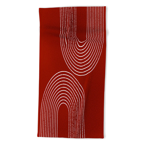 Sheila Wenzel-Ganny Red Minimalist Beach Towel