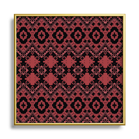 Sheila Wenzel-Ganny Red Tribal Metal Square Framed Art Print
