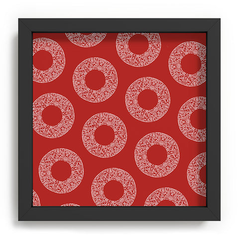 Sheila Wenzel-Ganny Red White Abstract Polka Dots Recessed Framing Square