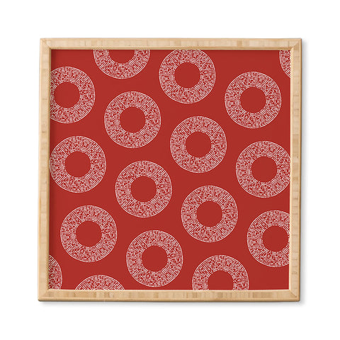 Sheila Wenzel-Ganny Red White Abstract Polka Dots Framed Wall Art